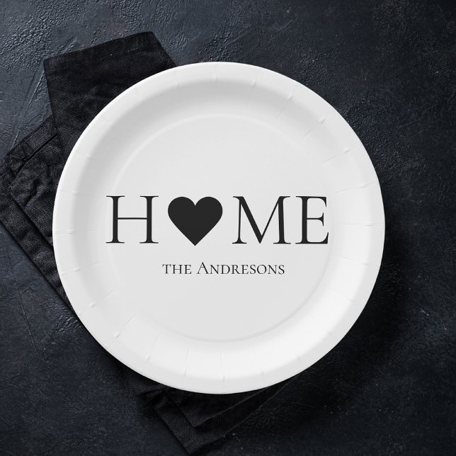 Modern Minimal Home Family Personalised Gift Paper Plate (Creator Uploaded)