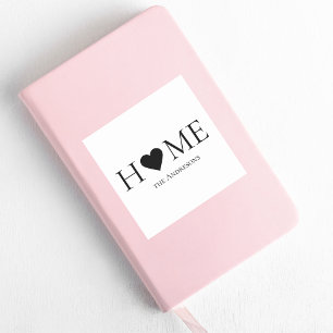 Modern Minimal Home Family Personalised Gift Square Sticker