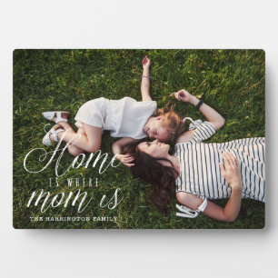 Modern Minimal Home Is Where Mom Is Full Photo Plaque