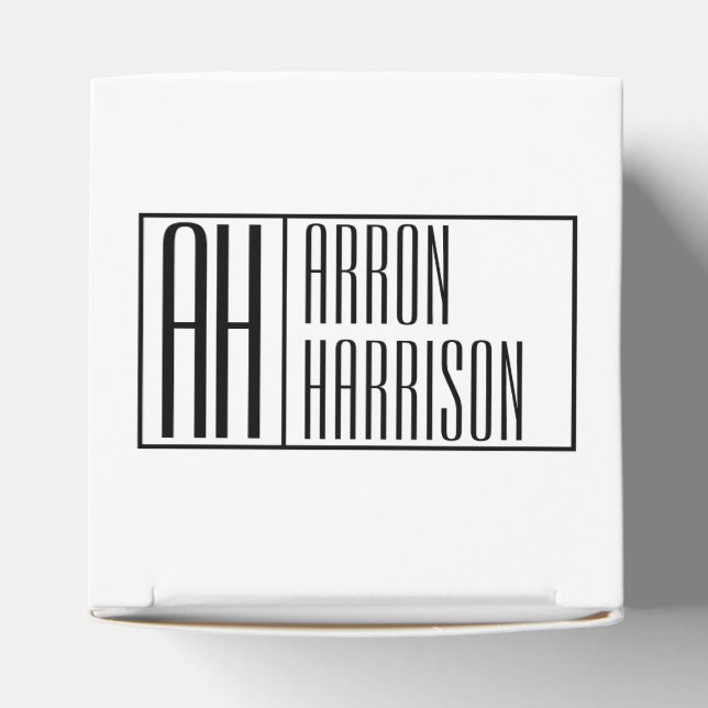 Modern Minimal Initials & Name Logo Favour Box (Top)