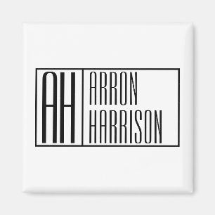 Modern Minimal Initials & Name Logo Magnet