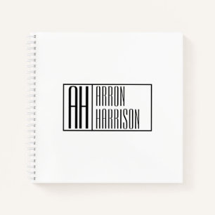Modern Minimal Initials & Name Logo Notebook