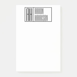 Modern Minimal Initials & Name Logo Post-it Notes