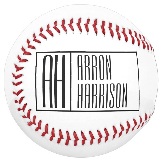 Modern Minimal Initials & Name Logo Softball (Front Left)