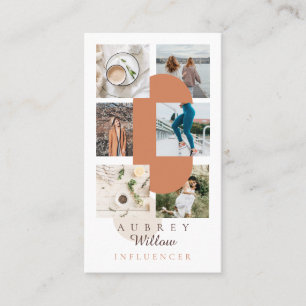 Modern Minimal Instagram Photo Grid Influencer Business Card