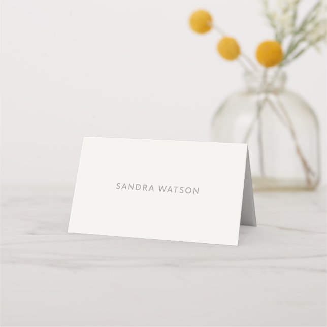 Modern Minimal Intimate Wedding Place Card (Front)