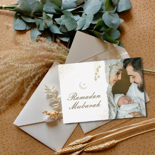 Modern Minimal Islamic Ramadan Mubarak Photo Card