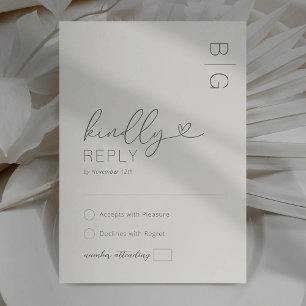 Modern Minimal Ivory Wedding RSVP Card