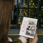 Modern Minimal Joyful Red Family 3 Photo Christmas Holiday Card<br><div class="desc">Welcome the holidays this year with a Modern Minimal Joyful Red Family 3 Photo Christmas Holiday Card that captures those perfect moments of joy with a close-knit family. This chic red and white candy cane stripes card is the perfect embodiment of the modern, minimalist style we crave. Clean lines in...</div>