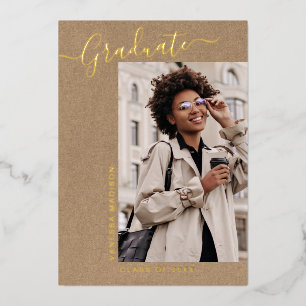 Modern Minimal Kraft 1 Photo Grad Announcement