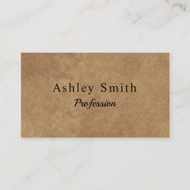 Modern Minimal Kraft Paper Business Card (Front)