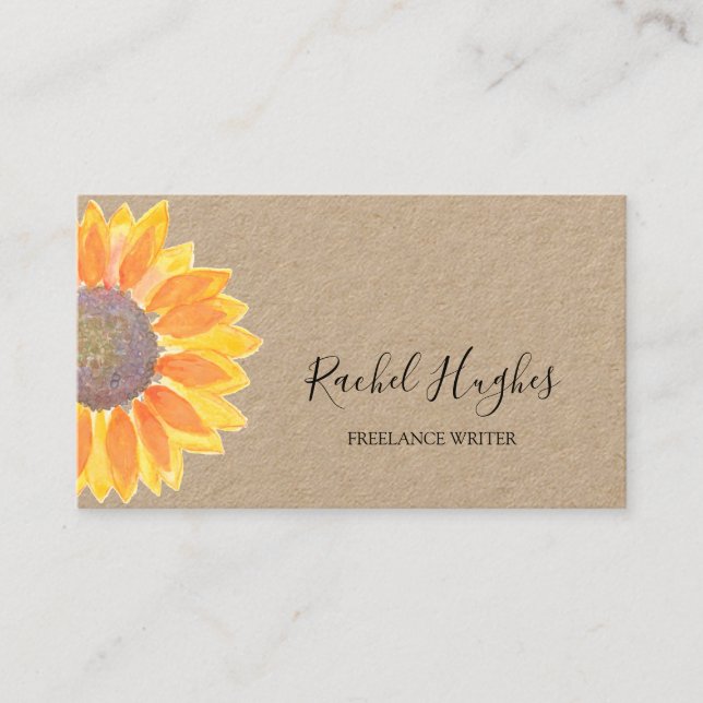 Modern Minimal Kraft Paper Freelance Writer Business Card (Front)
