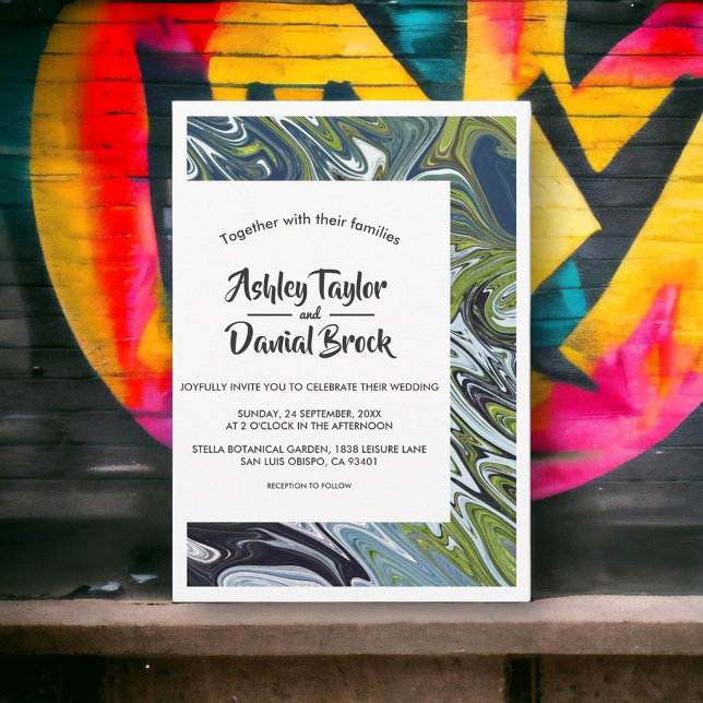 Modern Minimal Landscape Abstract Artistic Wedding Invitation (Creator Uploaded)