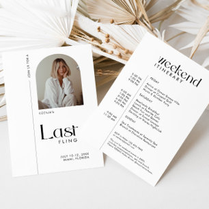 Modern Minimal "Last Fling" Bachelorette Photo Invitation
