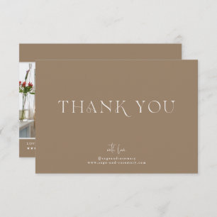 Modern Minimal Latte Beige Business Thank You