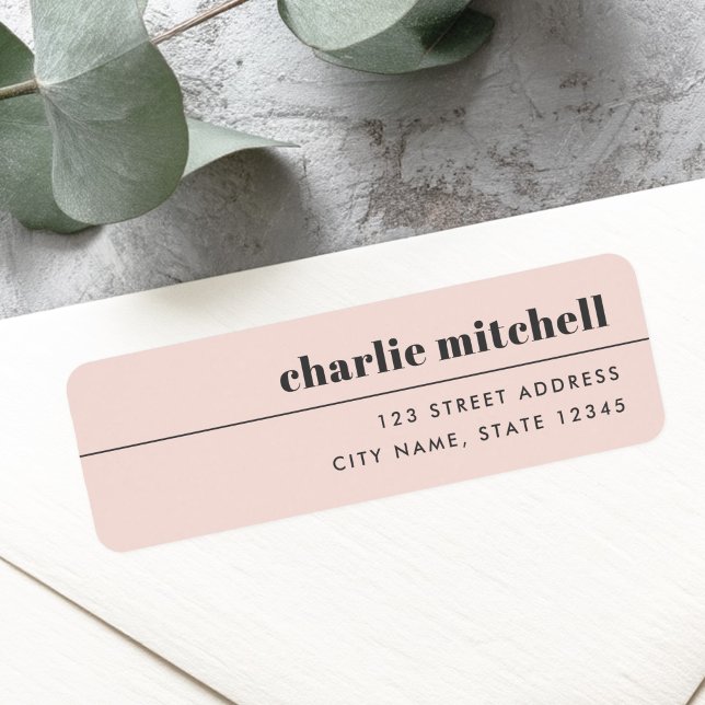 Modern minimal light blush pink return address (Modern minimal light blush pink return address label)