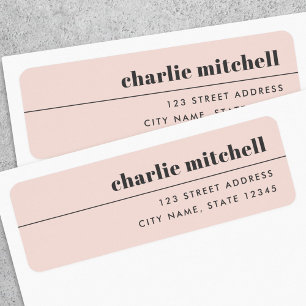 Modern minimal light blush pink return address