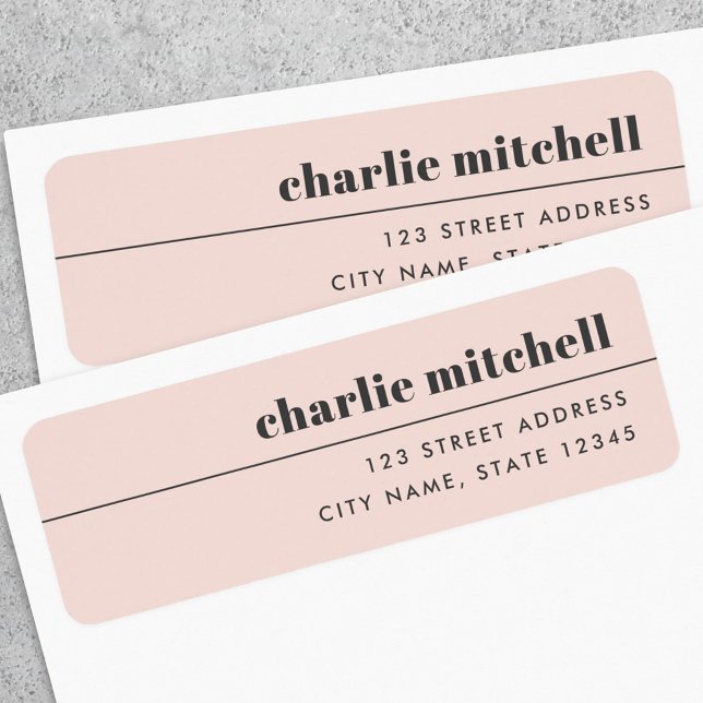 Modern minimal light blush pink return address (Creator Uploaded)