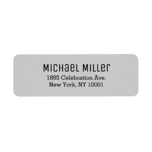 Modern Minimal Light Gray and Black Return Address