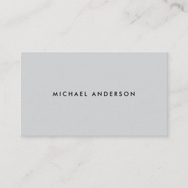 Modern minimal light grey business cards (Front)