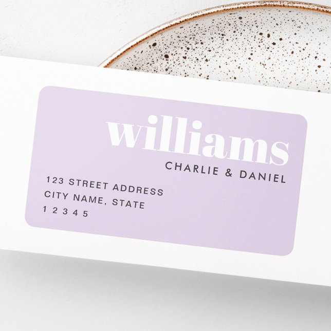 Modern minimal light purple return address label (Modern minimal light purple return address label)