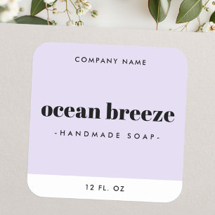 Modern minimal light purple square product label