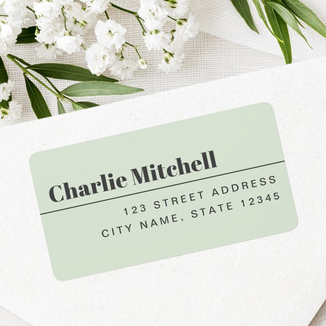 Modern minimal light sage green return address label (Modern minimal light sage green return address label)