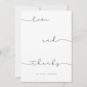 Modern Minimal Love & Thanks Gracias Script Photo Thank You Card