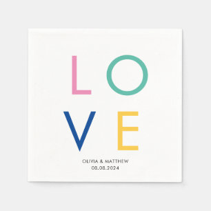 Modern minimal LOVE wedding Napkin