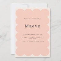 Modern minimal lpink retro wavy edge