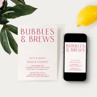 Modern Minimal Magenta Bubbles & Brews Engagement