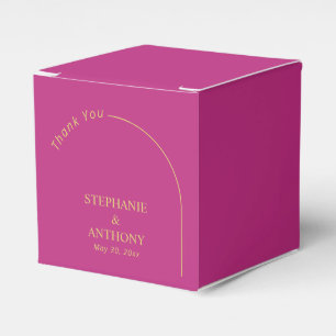 Modern Minimal Magenta with Arch Wedding       Favour Box