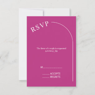 Modern Minimal Magenta with Arch Wedding    RSVP Card