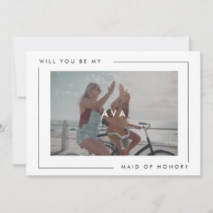 Modern Minimal Maid of Honour Proposal Photo Announcement