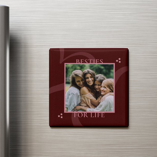 Modern Minimal Maroon Chic Typography Galentine's Magnet (Creator Uploaded)