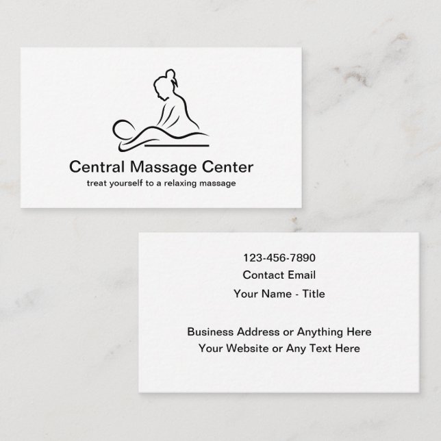 Modern Minimal Massage Business Cards (Front/Back)