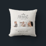 modern minimal merriest christmas cushion<br><div class="desc">Merriest Christmas multi photo holiday throw pillow. Made your Holiday decor extra special and a memory you can keep forever with his holiday design. Background colour can be customised.</div>