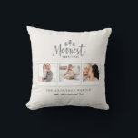 modern minimal merriest christmas cushion<br><div class="desc">Merriest Christmas multi photo holiday throw pillow. Made your Holiday decor extra special and a memory you can keep forever with his holiday design. Background colour can be customised.</div>