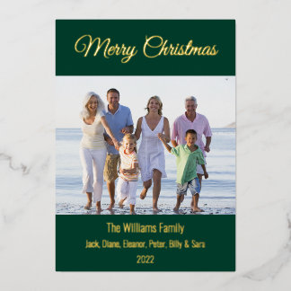 Modern Minimal Merry Christmas Family Photo