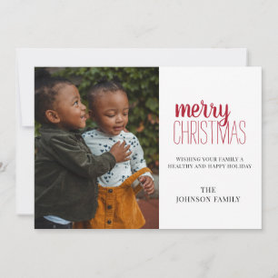 Modern Minimal Merry Christmas Family Photo Card