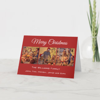 Modern Minimal Merry Christmas Family Photo Holiday Card