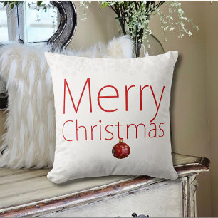 Modern Minimal Merry Christmas Holiday Cushion