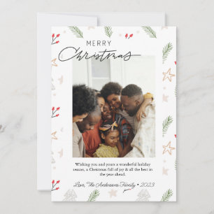 Modern Minimal Merry Christmas Photo Holiday Card