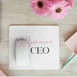 Modern Minimal Millionaire CEO | Pink And Black  Mouse Pad<br><div class="desc">Modern Minimal Millionaire CEO | Pink And Black</div>