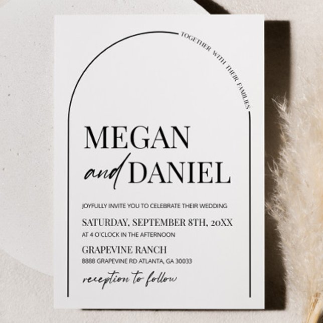 Modern Minimal Minimalist Arch Wedding Invitation (Creator Uploaded)