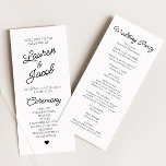 Modern Minimal Minimalist Black White Wedding Programme<br><div class="desc">This is a Modern Minimal Minimalist Black White Wedding Program!</div>