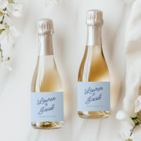 Modern Minimal Minimalist Blue Wedding Mini