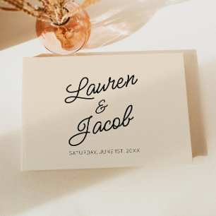 Modern Minimal Minimalist Champagne Wedding Guest Book