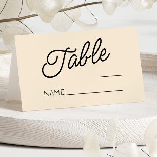 Modern Minimal Minimalist Champagne Wedding Place Card