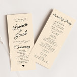 Modern Minimal Minimalist Champagne Wedding Programme<br><div class="desc">This is a Modern Minimal Minimalist Champagne Wedding Program!</div>